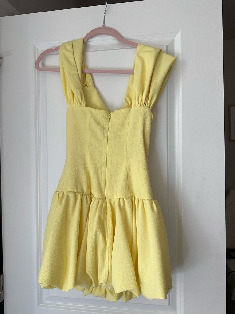 REVOLVE Adda Sunny Yellow Cutout Puff Sleeve Mini Dress - Picture 3 of 3